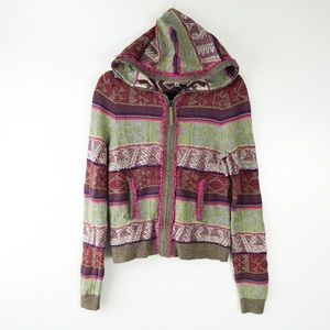 ANTHROPOLOGIE MOTH Reversed Weave Zip Hoodie LARGE